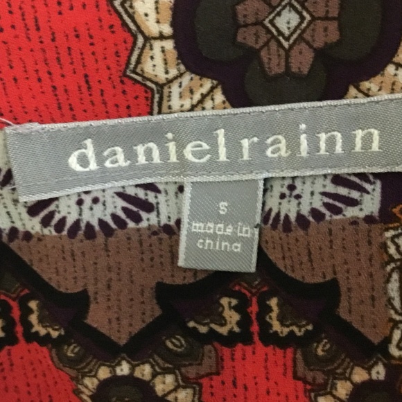 Daniel Rainn Brown Mixed Print Brown Long Sleeve Blouse S - Picture 4 of 5
